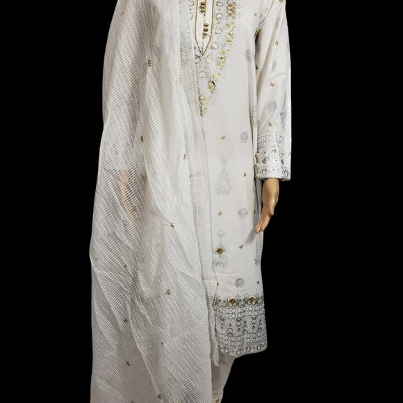 Almirah Junaid Jamshed Pakistani Fancy Ready-Made Long Kameez Pant Outfit XS/37 - Picture 6 of 14